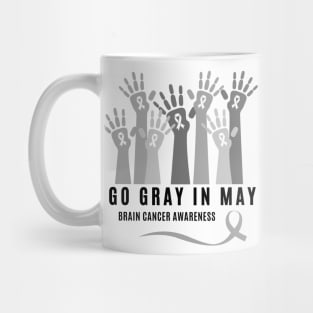 Go Gray In May Shirt Rainbow Brain Cancer Tumor Awareness Mug